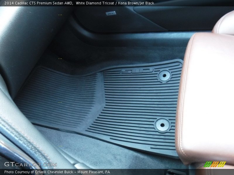 White Diamond Tricoat / Kona Brown/Jet Black 2014 Cadillac CTS Premium Sedan AWD
