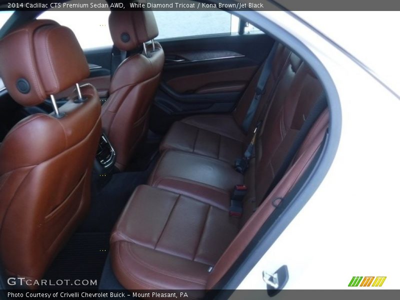 White Diamond Tricoat / Kona Brown/Jet Black 2014 Cadillac CTS Premium Sedan AWD