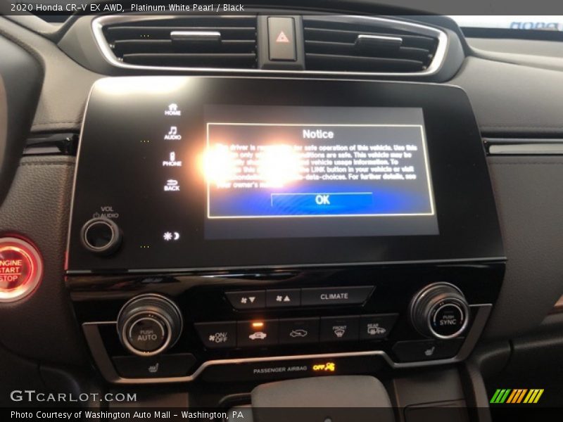 Platinum White Pearl / Black 2020 Honda CR-V EX AWD
