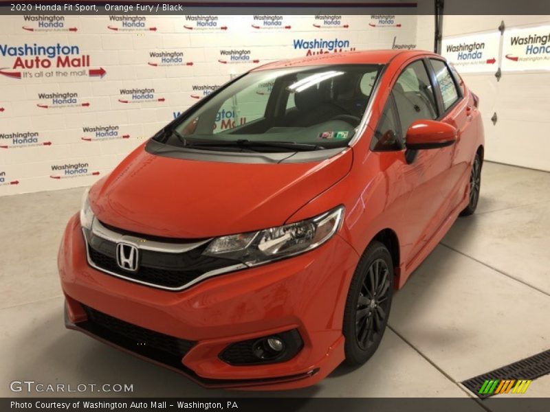 Orange Fury / Black 2020 Honda Fit Sport