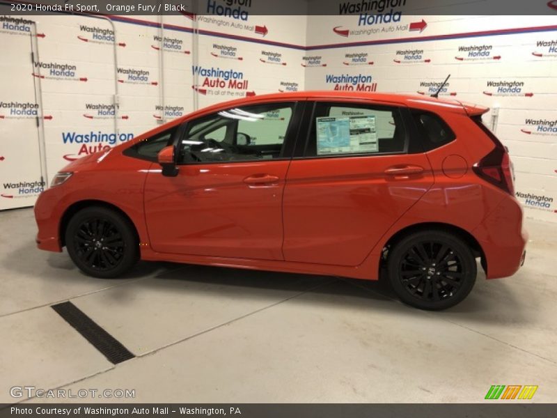 Orange Fury / Black 2020 Honda Fit Sport