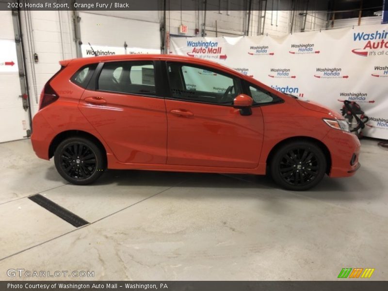 Orange Fury / Black 2020 Honda Fit Sport
