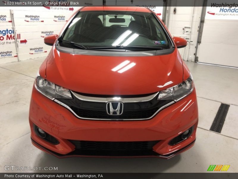 Orange Fury / Black 2020 Honda Fit Sport