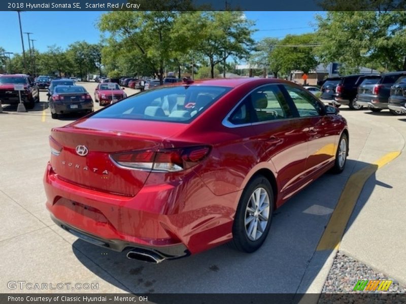 Scarlet Red / Gray 2018 Hyundai Sonata SE