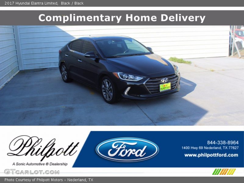 Black / Black 2017 Hyundai Elantra Limited