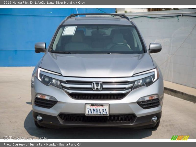 Lunar Silver Metallic / Gray 2016 Honda Pilot EX-L AWD
