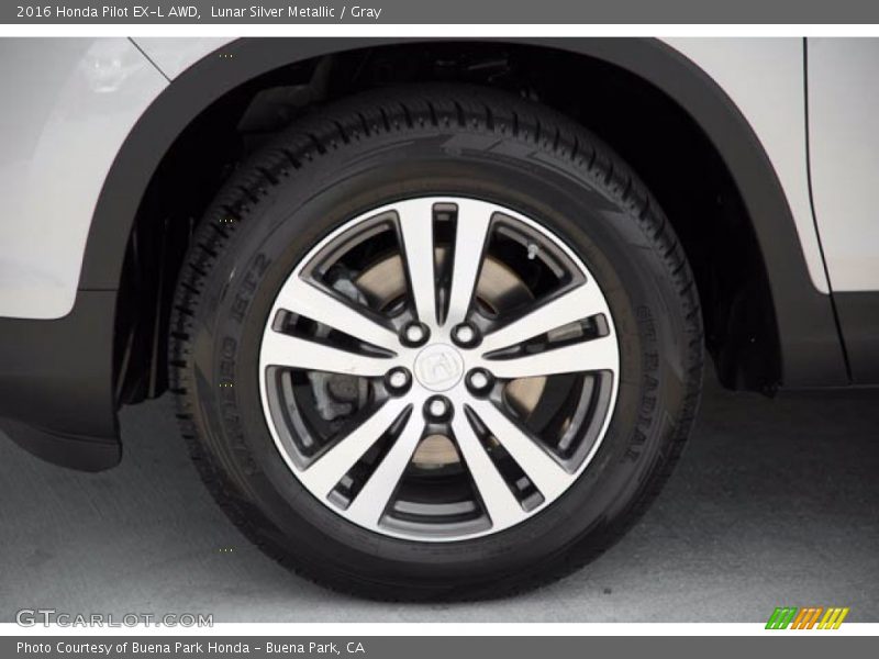 Lunar Silver Metallic / Gray 2016 Honda Pilot EX-L AWD