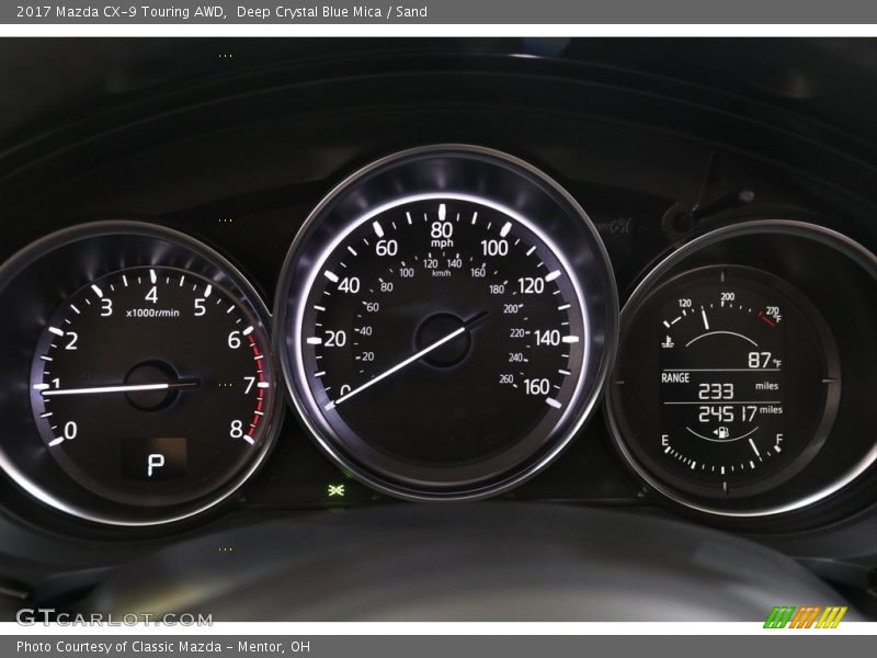 Deep Crystal Blue Mica / Sand 2017 Mazda CX-9 Touring AWD