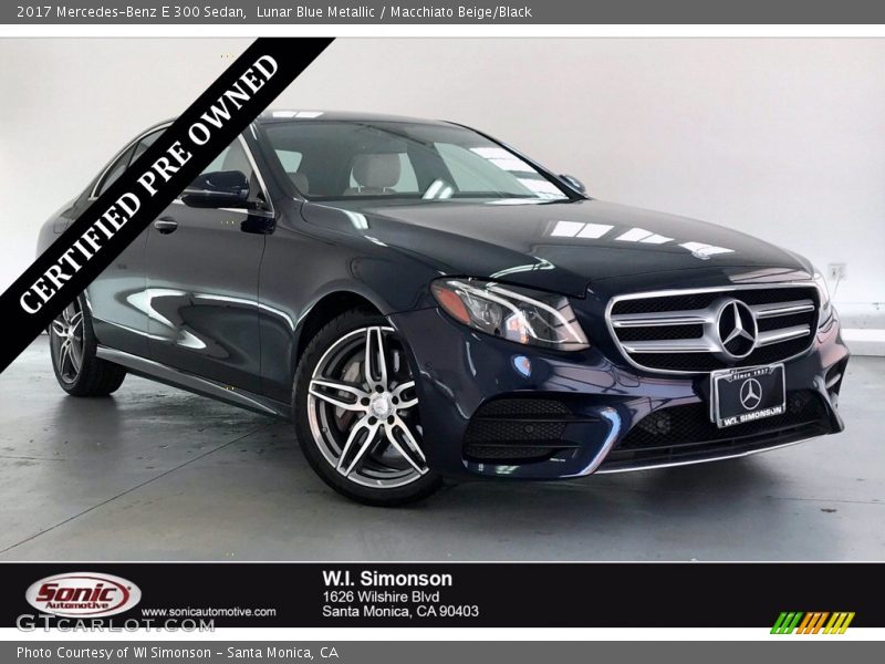Lunar Blue Metallic / Macchiato Beige/Black 2017 Mercedes-Benz E 300 Sedan