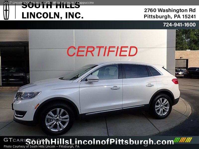 White Platinum / Cappuccino 2017 Lincoln MKX Premier AWD