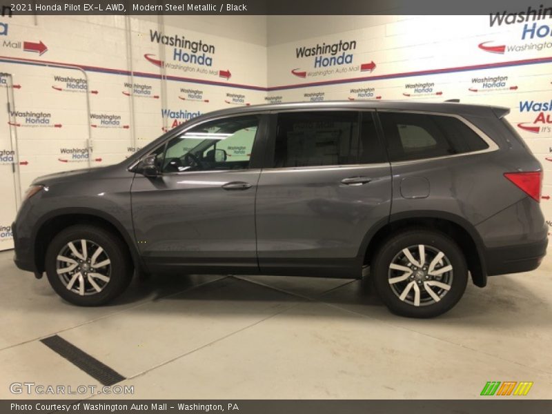 Modern Steel Metallic / Black 2021 Honda Pilot EX-L AWD