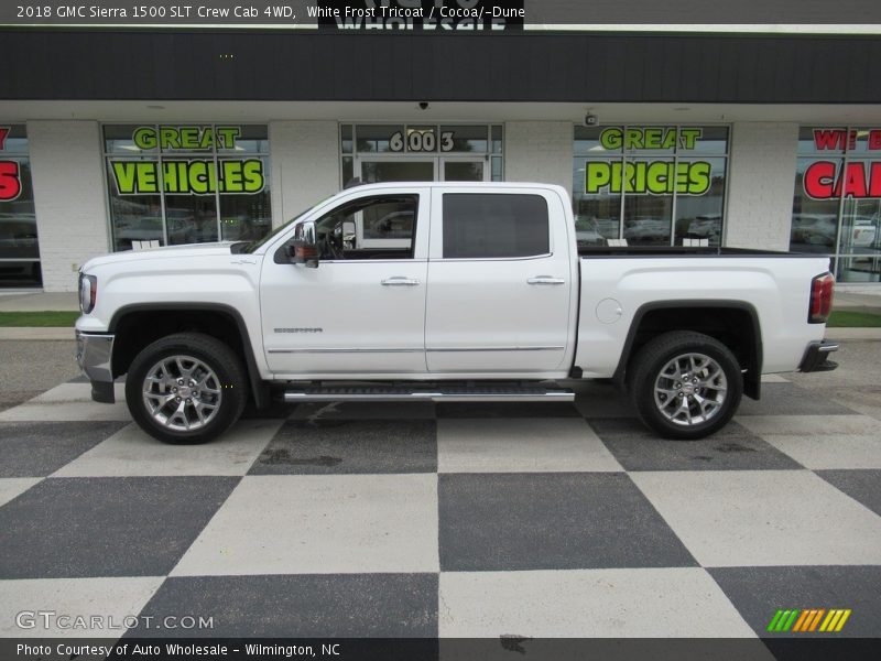 White Frost Tricoat / Cocoa/­Dune 2018 GMC Sierra 1500 SLT Crew Cab 4WD