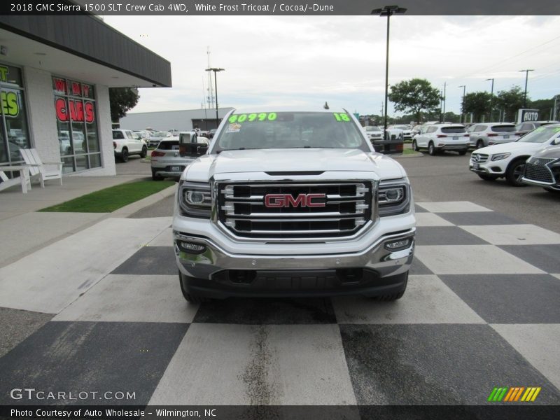 White Frost Tricoat / Cocoa/­Dune 2018 GMC Sierra 1500 SLT Crew Cab 4WD