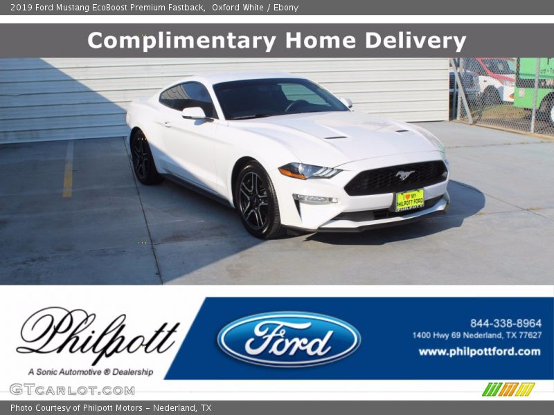 Oxford White / Ebony 2019 Ford Mustang EcoBoost Premium Fastback