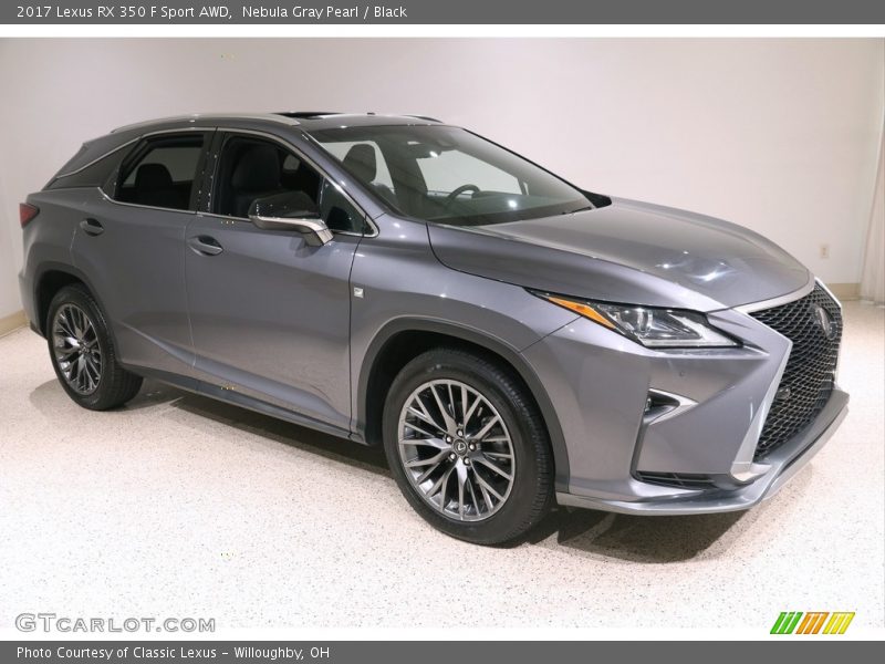 Nebula Gray Pearl / Black 2017 Lexus RX 350 F Sport AWD