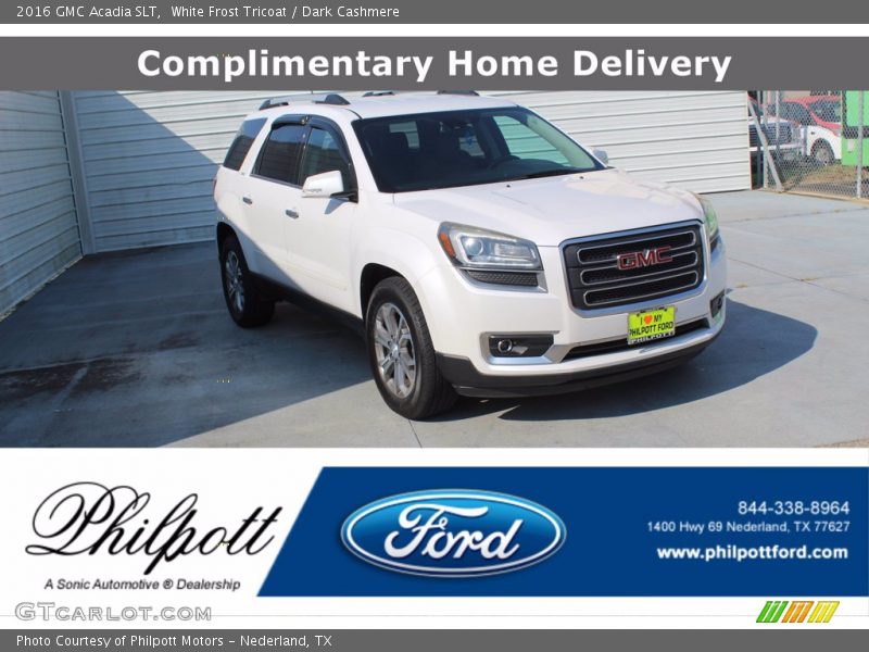White Frost Tricoat / Dark Cashmere 2016 GMC Acadia SLT