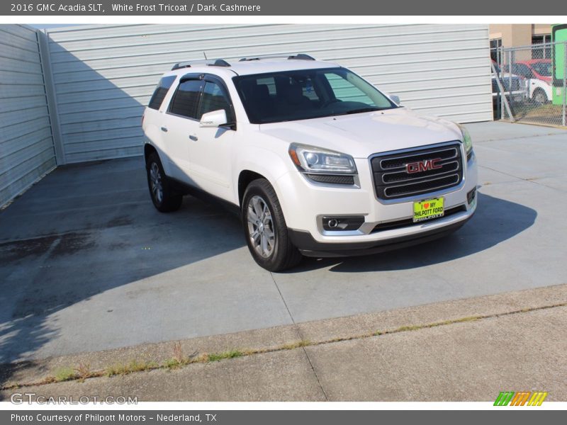 White Frost Tricoat / Dark Cashmere 2016 GMC Acadia SLT