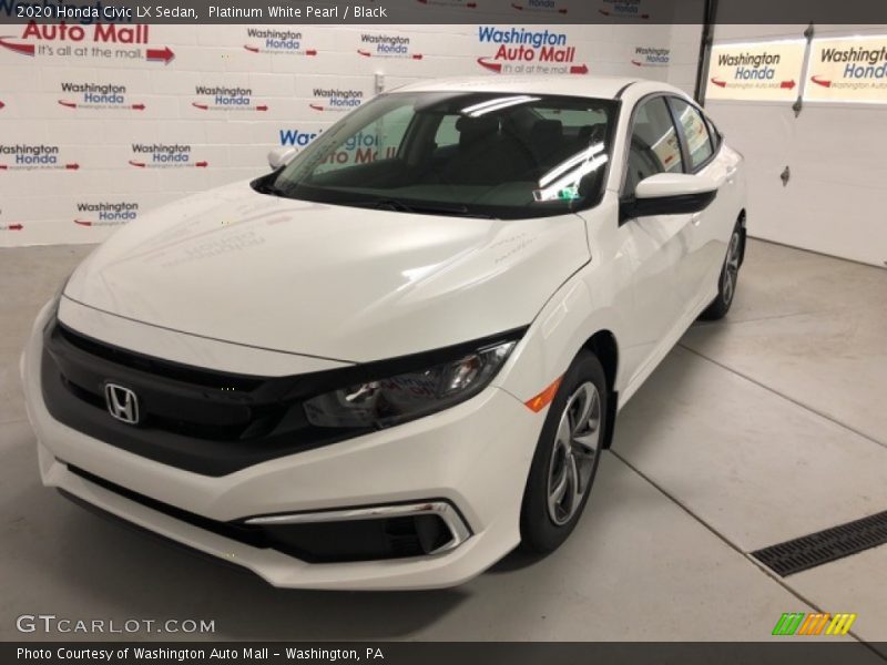 Platinum White Pearl / Black 2020 Honda Civic LX Sedan