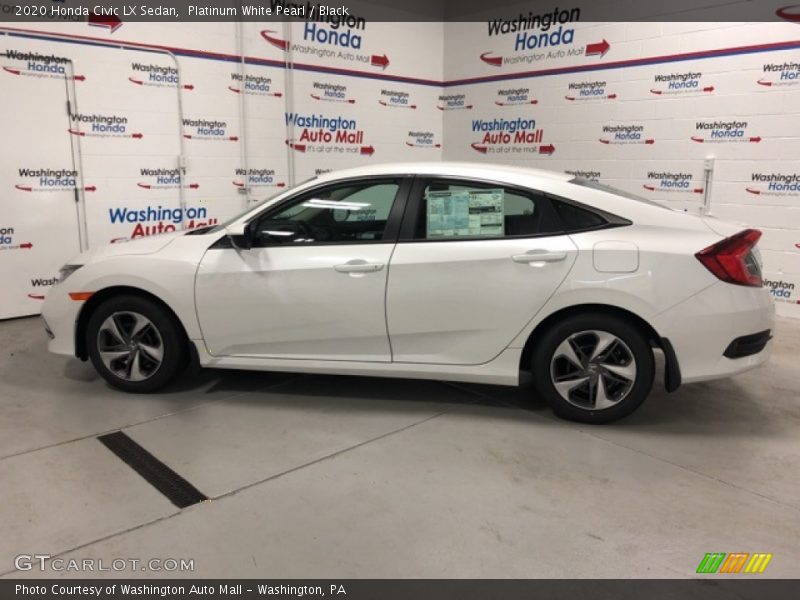 Platinum White Pearl / Black 2020 Honda Civic LX Sedan