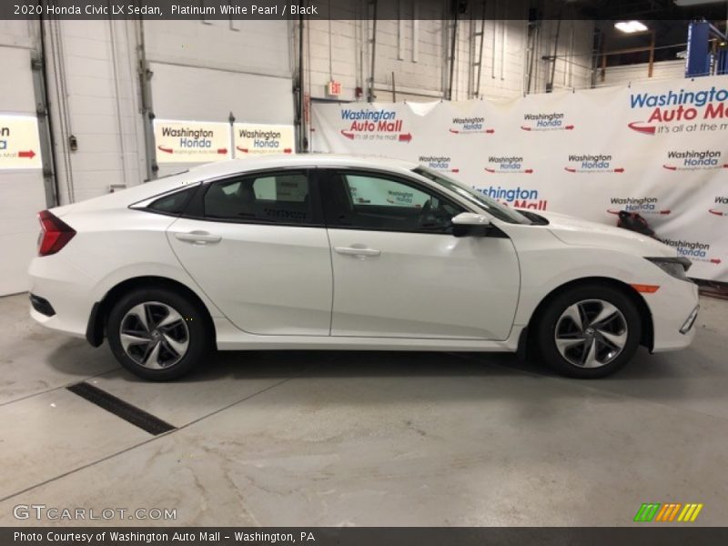 Platinum White Pearl / Black 2020 Honda Civic LX Sedan