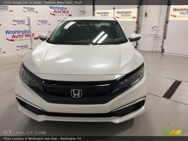 Platinum White Pearl / Black 2020 Honda Civic LX Sedan