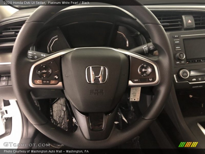 Platinum White Pearl / Black 2020 Honda Civic LX Sedan