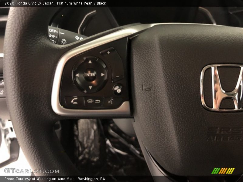 Platinum White Pearl / Black 2020 Honda Civic LX Sedan