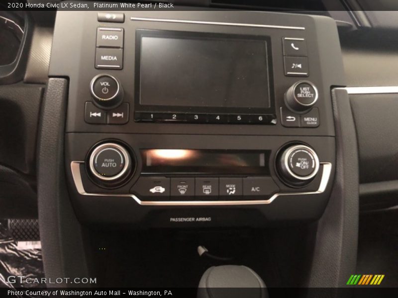 Platinum White Pearl / Black 2020 Honda Civic LX Sedan