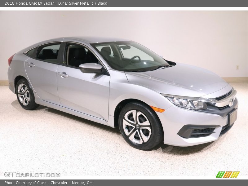 Lunar Silver Metallic / Black 2018 Honda Civic LX Sedan