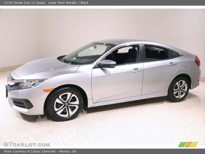 Lunar Silver Metallic / Black 2018 Honda Civic LX Sedan
