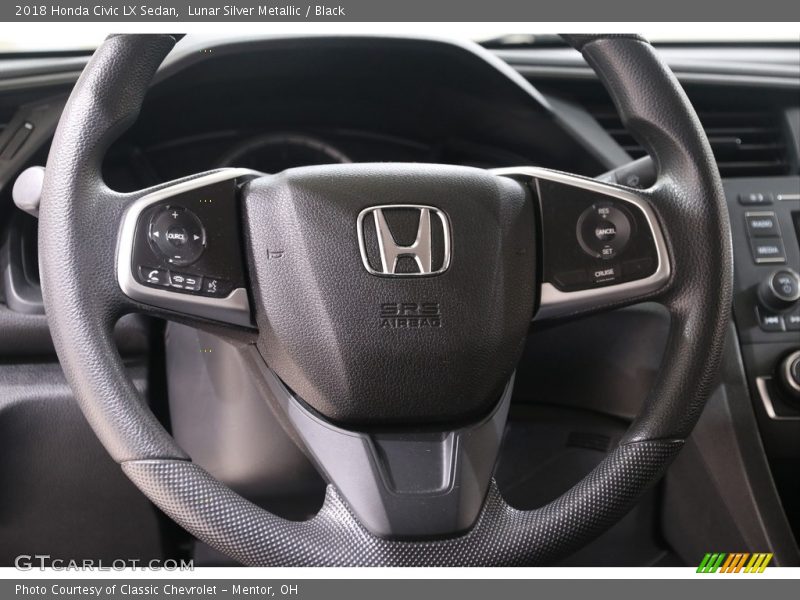 Lunar Silver Metallic / Black 2018 Honda Civic LX Sedan