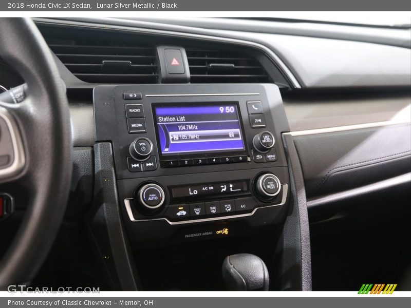 Lunar Silver Metallic / Black 2018 Honda Civic LX Sedan