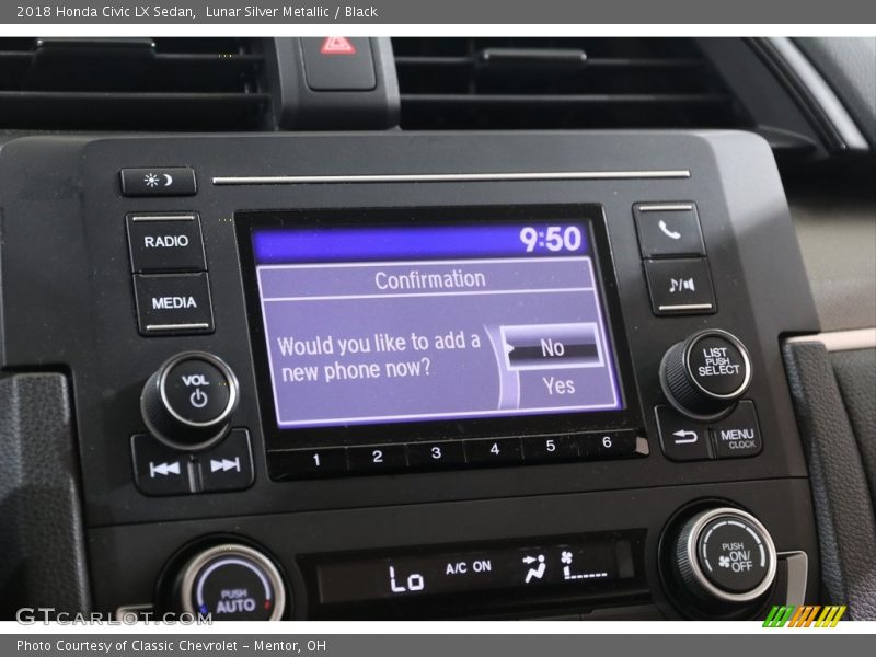 Lunar Silver Metallic / Black 2018 Honda Civic LX Sedan