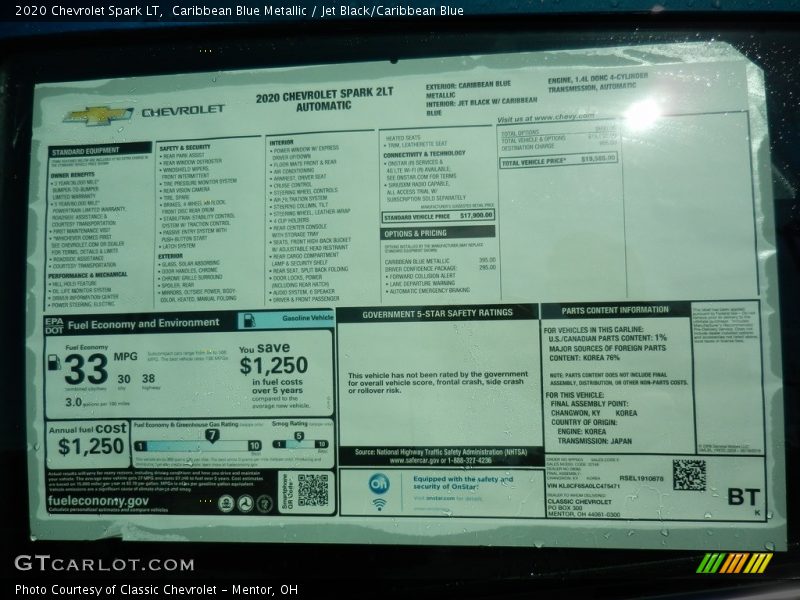  2020 Spark LT Window Sticker