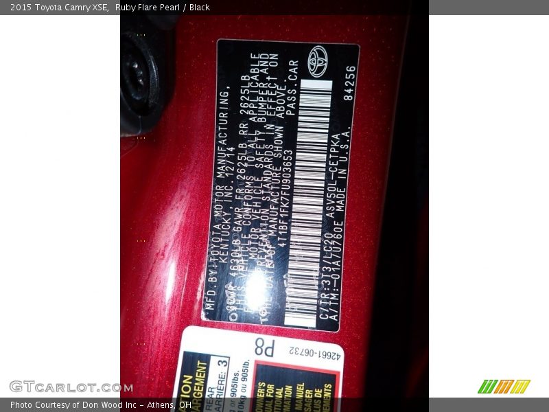 Ruby Flare Pearl / Black 2015 Toyota Camry XSE