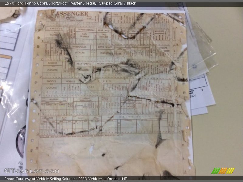  1970 Torino Cobra SportsRoof Twister Special Window Sticker