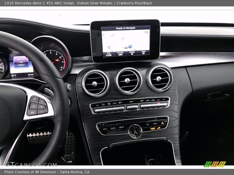 Iridium Silver Metallic / Cranberry Red/Black 2016 Mercedes-Benz C 450 AMG Sedan