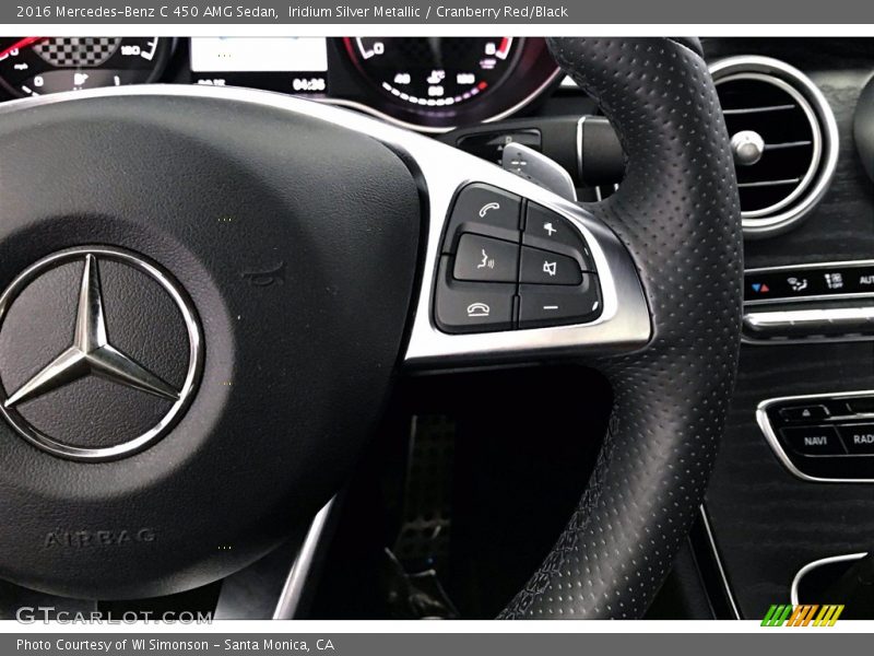 Iridium Silver Metallic / Cranberry Red/Black 2016 Mercedes-Benz C 450 AMG Sedan