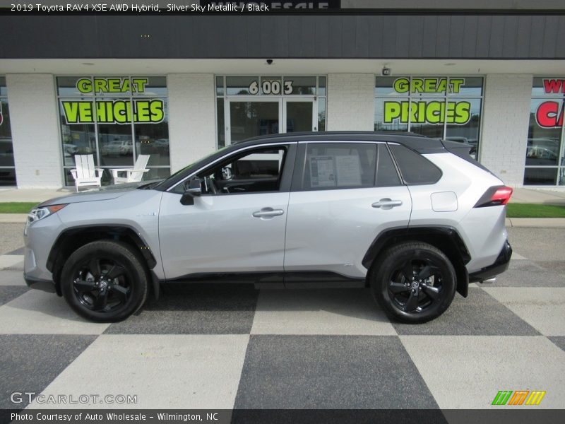 Silver Sky Metallic / Black 2019 Toyota RAV4 XSE AWD Hybrid