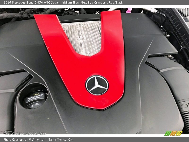 Iridium Silver Metallic / Cranberry Red/Black 2016 Mercedes-Benz C 450 AMG Sedan