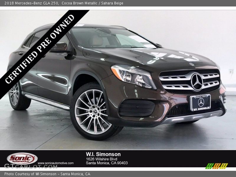 Cocoa Brown Metallic / Sahara Beige 2018 Mercedes-Benz GLA 250