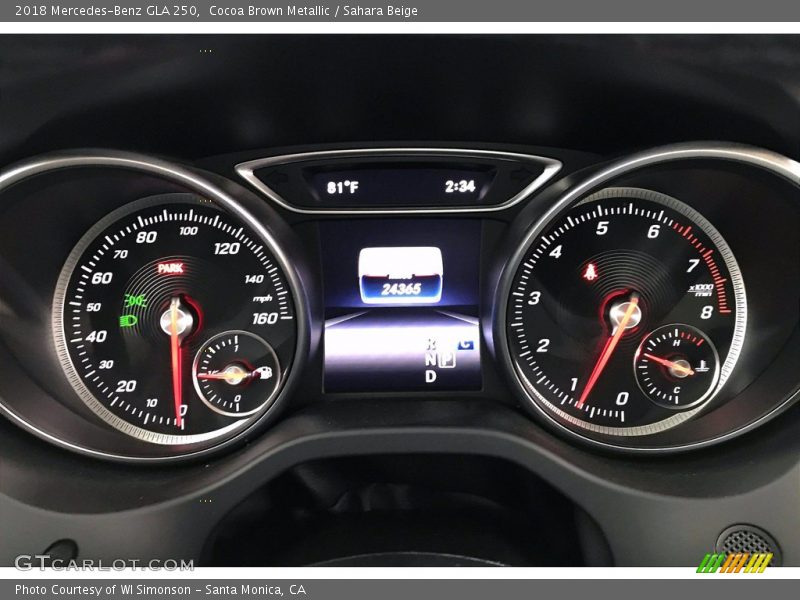  2018 GLA 250 250 Gauges