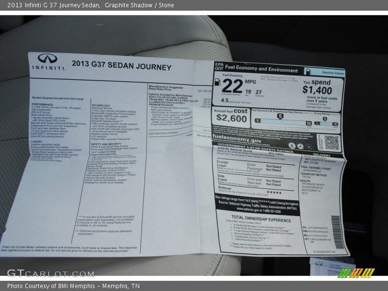 Graphite Shadow / Stone 2013 Infiniti G 37 Journey Sedan