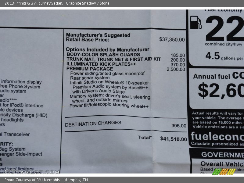 Graphite Shadow / Stone 2013 Infiniti G 37 Journey Sedan
