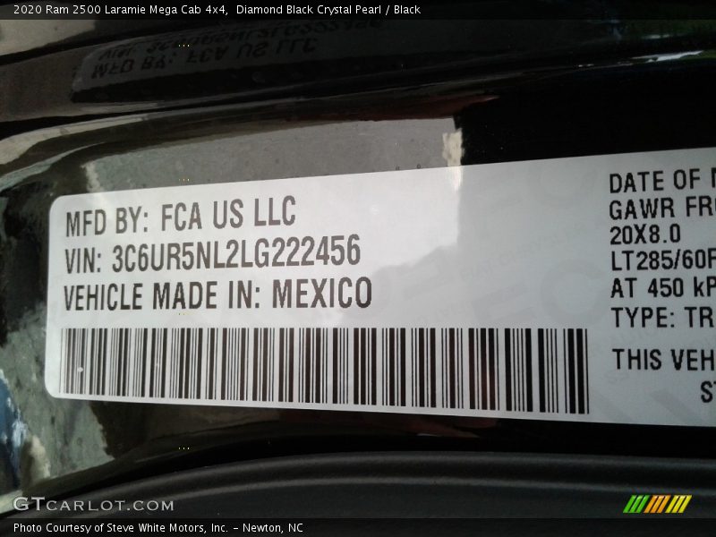 Diamond Black Crystal Pearl / Black 2020 Ram 2500 Laramie Mega Cab 4x4