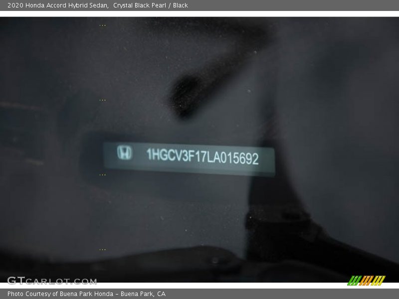 Crystal Black Pearl / Black 2020 Honda Accord Hybrid Sedan