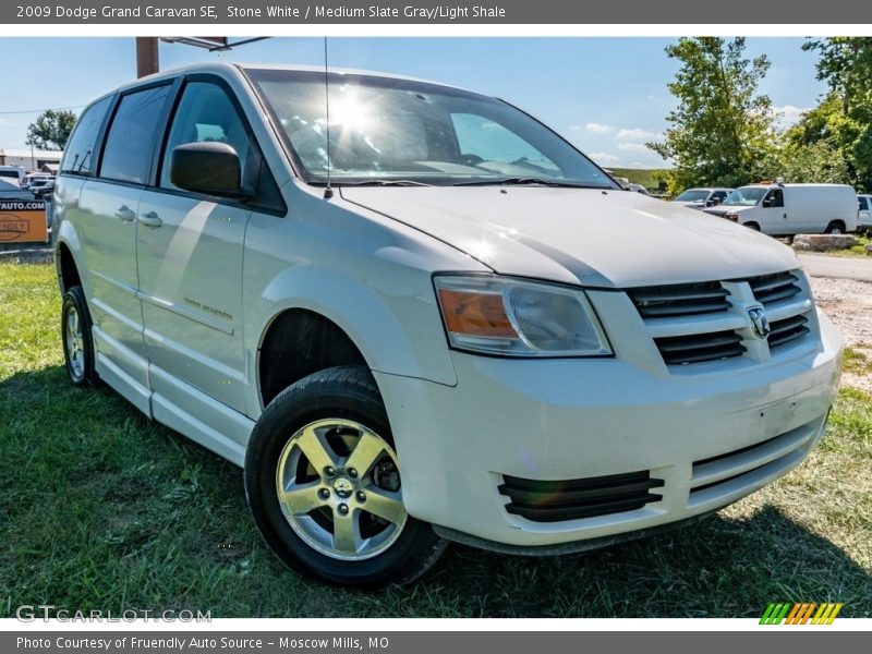 Stone White / Medium Slate Gray/Light Shale 2009 Dodge Grand Caravan SE