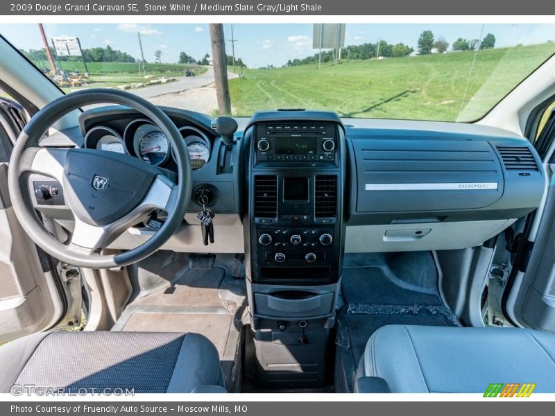 Stone White / Medium Slate Gray/Light Shale 2009 Dodge Grand Caravan SE