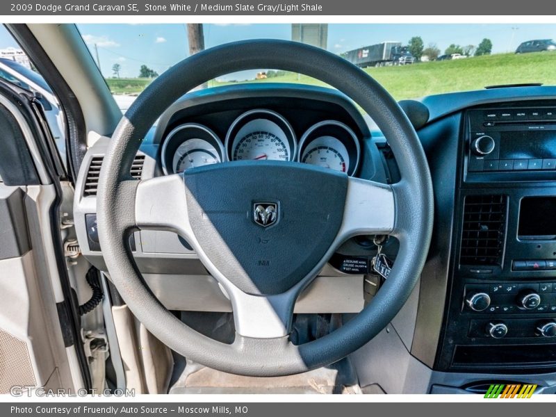 Stone White / Medium Slate Gray/Light Shale 2009 Dodge Grand Caravan SE