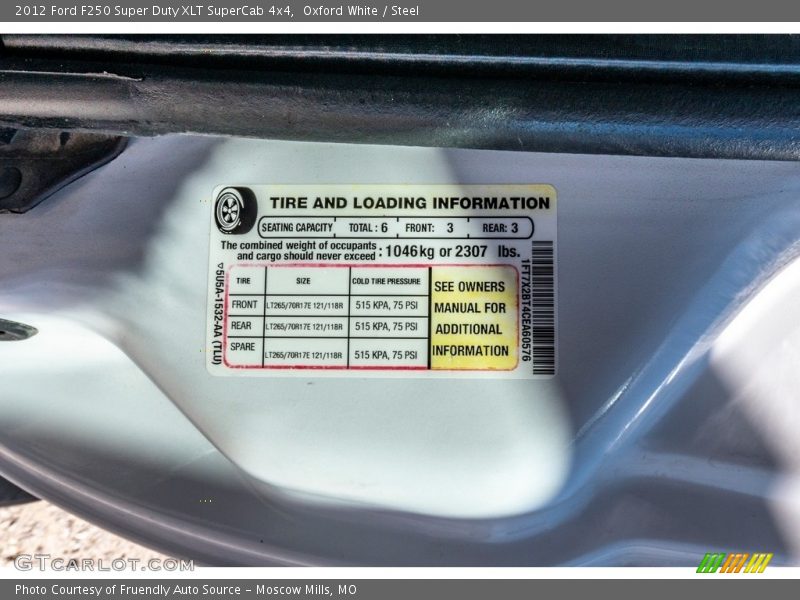 Oxford White / Steel 2012 Ford F250 Super Duty XLT SuperCab 4x4